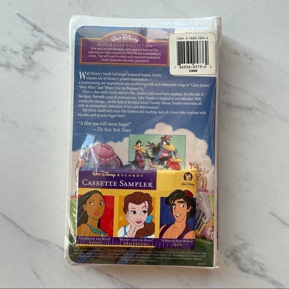 Vintage Walt Disney Masterpiece Collection Dumbo Vhs Tape - Picture 5 of 9